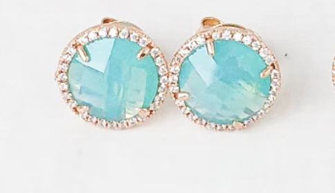 Virtue Jewelry Aqua Gemstone CZ Studs