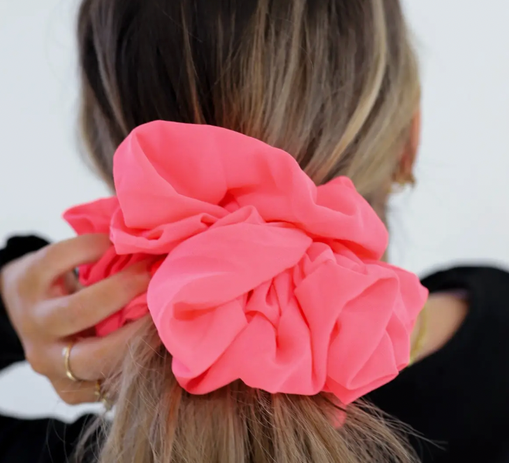 Neon Pink Jumbo Scrunchie