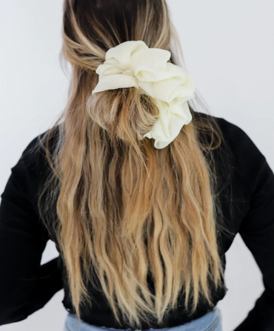 Off White Jumbo Scrunchie