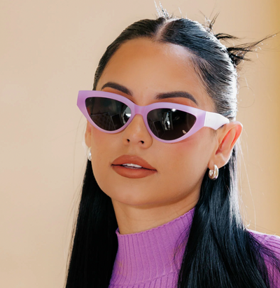 Dime Eyewear Last Call Lavender Fog Crystal Solid Grey Polarized Sunglasses