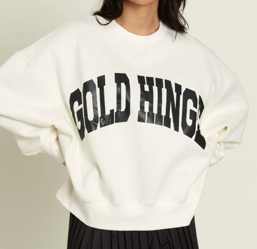 Gold Hinge Ivory Wide Arm Sweatshirt