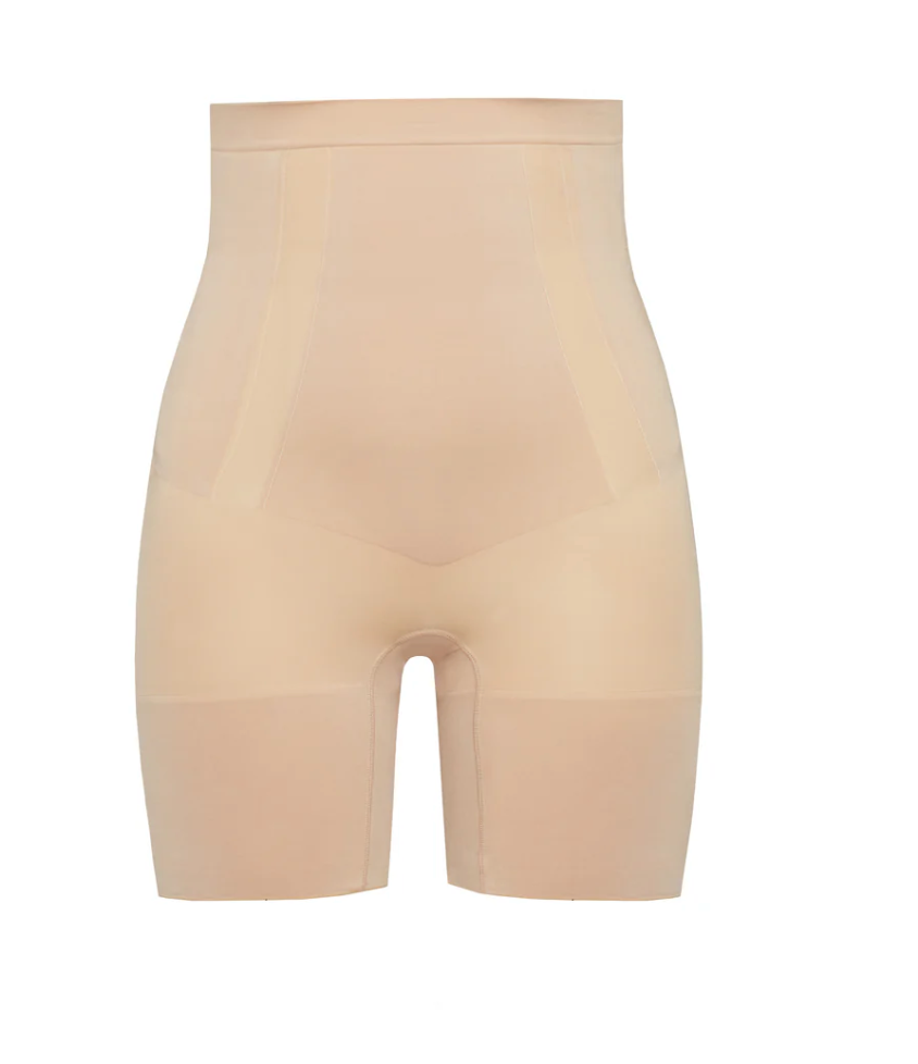 SPANX OnCore Sculpting High Waisted Mid Thigh Short- Soft Nude