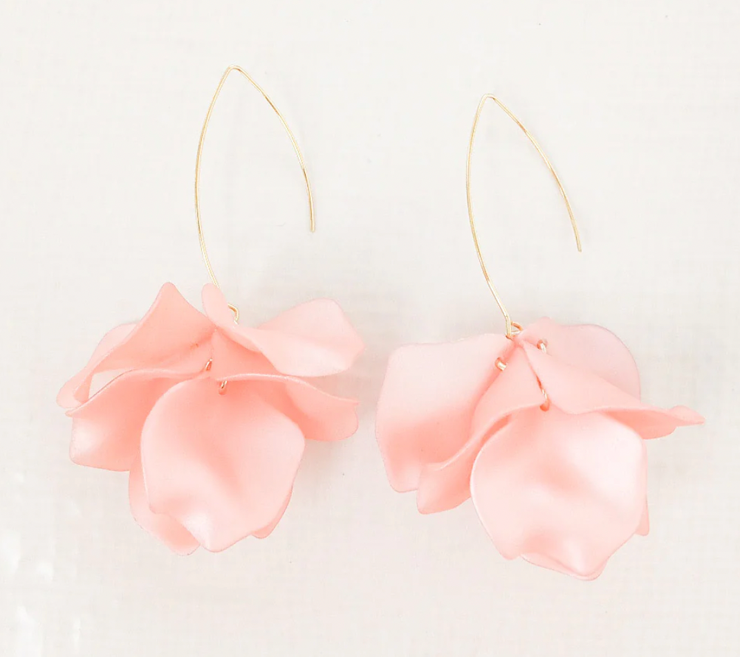 Virtue Jewelry Hyacinth Tiered Marquis Earrings - Metallic Blush