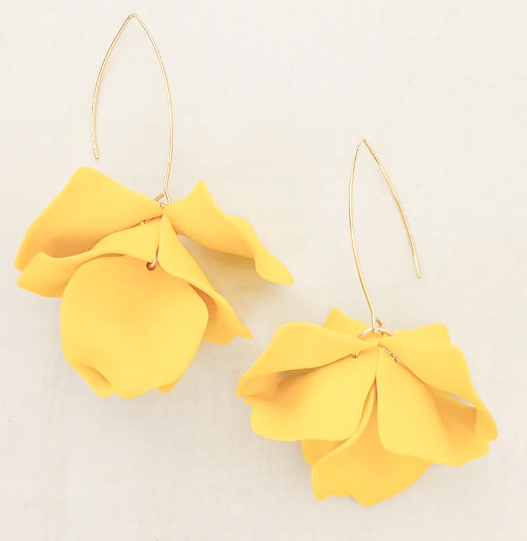 Virtue Jewelry Hyacinth Tiered Marquis Earrings - Yellow