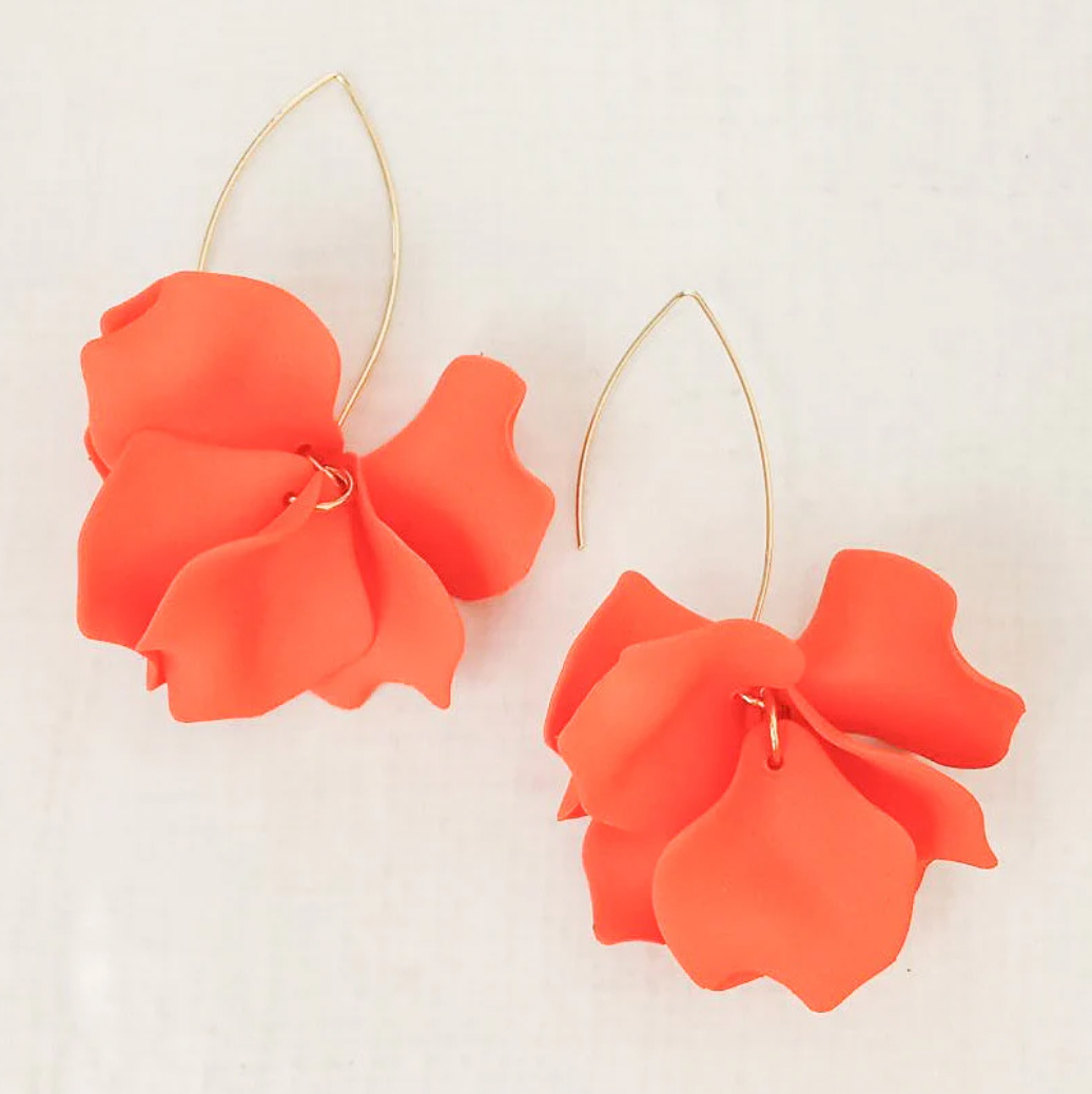 Virtue Jewelry Hyacinth Tiered Marquis Earrings - Orange