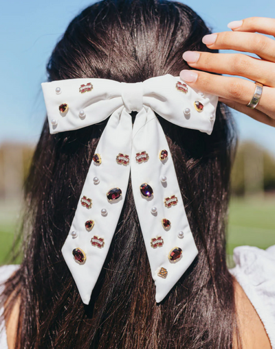 Brianna Cannon White Mississippi State Bow Barrette