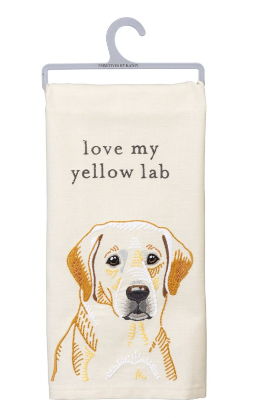 PBK Love My Yellow Lab Kitchen Towel