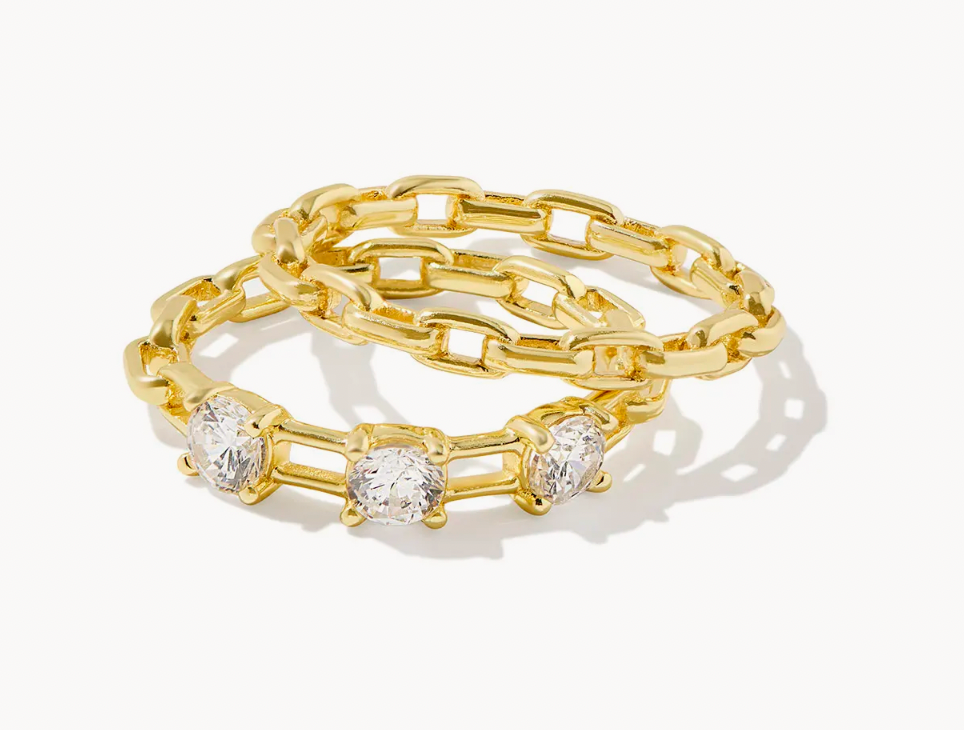 Kendra Scott Lexi Gold Ring Set in White Crystal