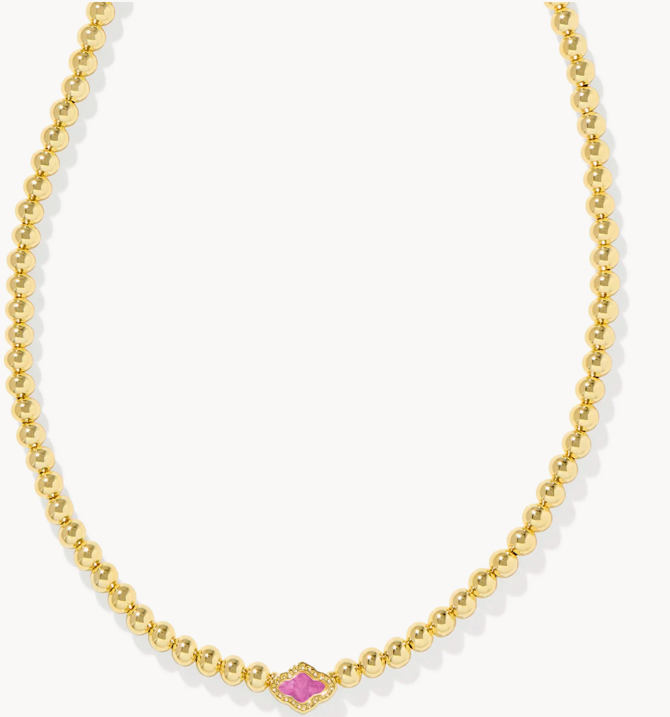 Kendra Scott Abbie Gold Beaded Necklace in Azalea Illusion