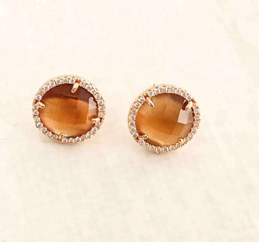 Virtue Jewelry Chocolate Gemstone CZ Studs