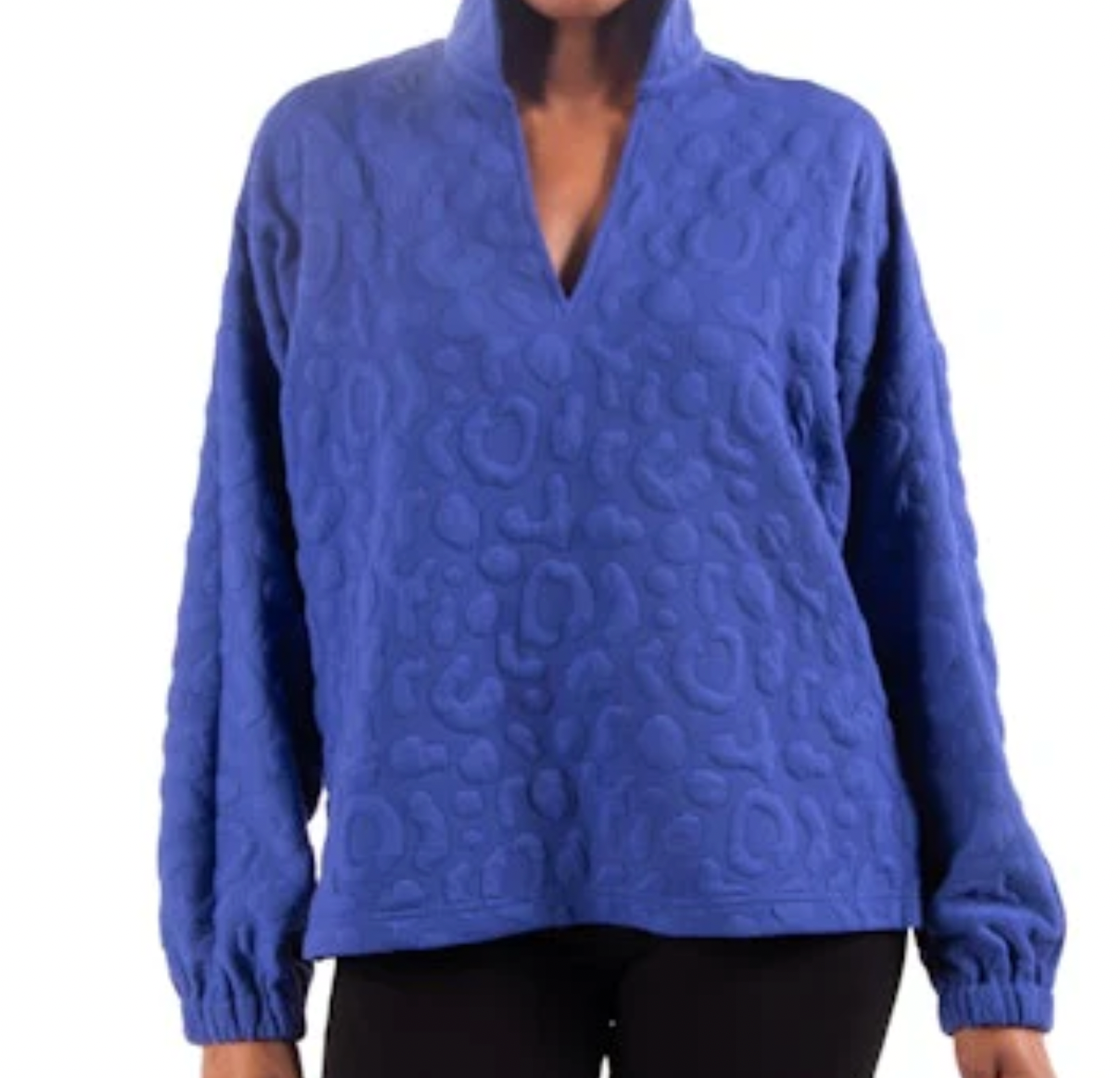 Emily McCarthy Poppy Pop-Over in Royal Blue Cheetah