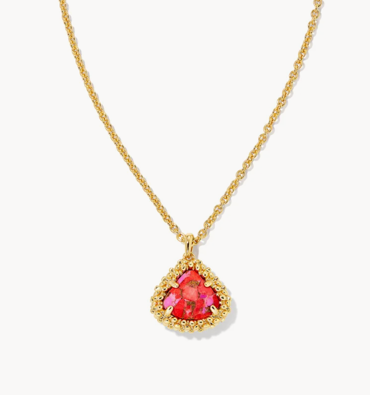 Kendra Scott Kendall Gold Framed Necklace in Fuchsia Magnesite