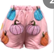 Queen of Sparkles Light Pink Multi Pumpkin Shorts