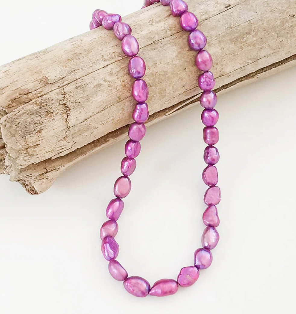 Virtue Jewelry Magenta Pearl Necklace