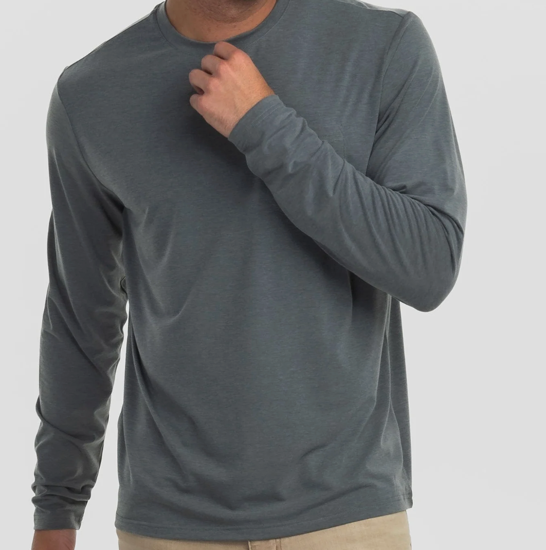 Southern Shirt LS Max Comfort Pocket Tee - Volcanic Ash