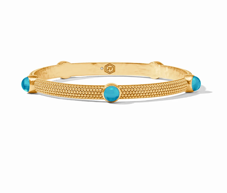 Julie Vos Cabochon Bangle- Iridescent London Blue