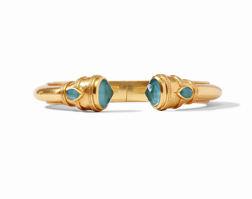 Julie Vos Cannes Demi Cuff - Iridescent Peacock Blue