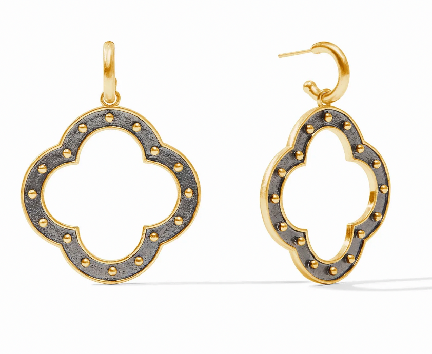 Julie Vos SoHo Statement Hoop & Charm Earring- Mixed Metal