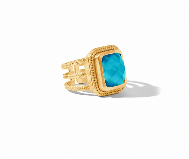 Julie Vos Cheval Statement Ring- Iridescent London Blue