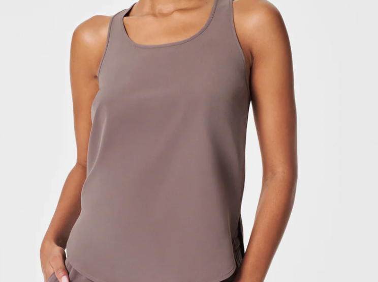 SPANX On the Move Curved Hem Tank- Smoke