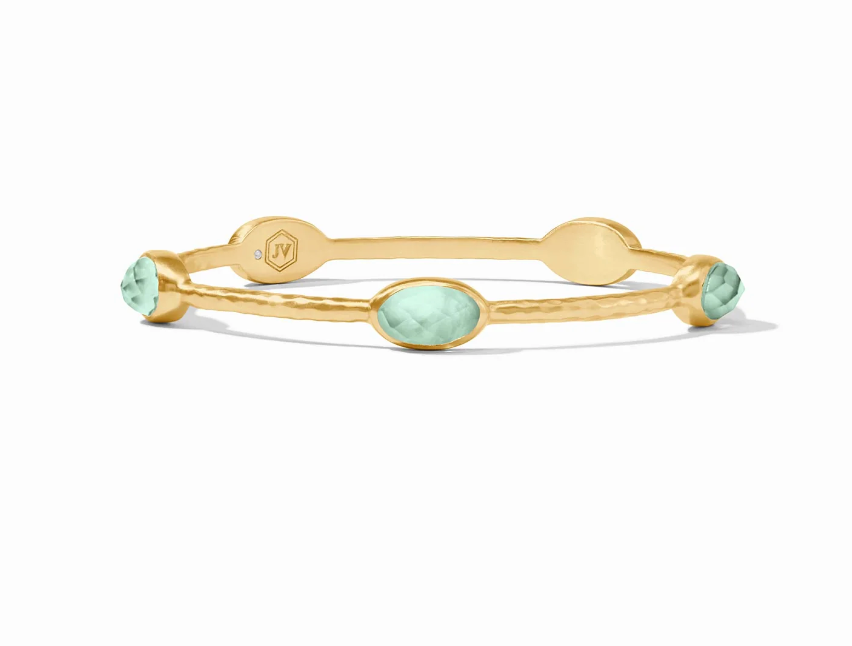 Julie Vos Ivy Stone Bangle- Iridescent Aquamarine Blue