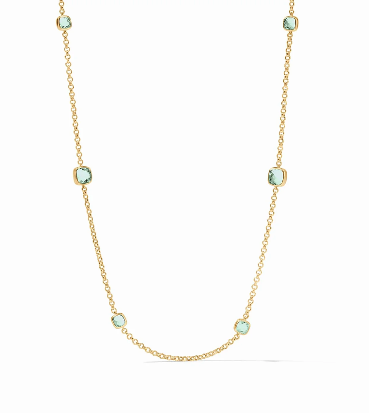 Julie Vos Aquitaine Station Necklace- Aquamarine Blue