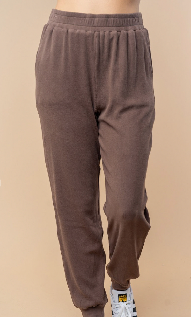 Brown High Waisted Comfy Joggers