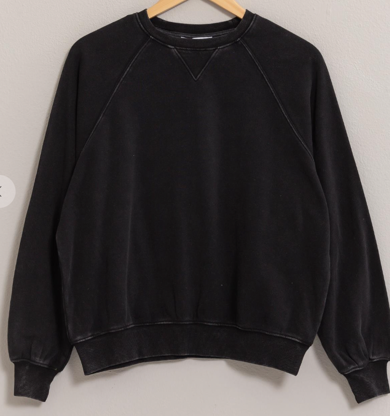 Black Mineral Washed Oversized Sweatshirt