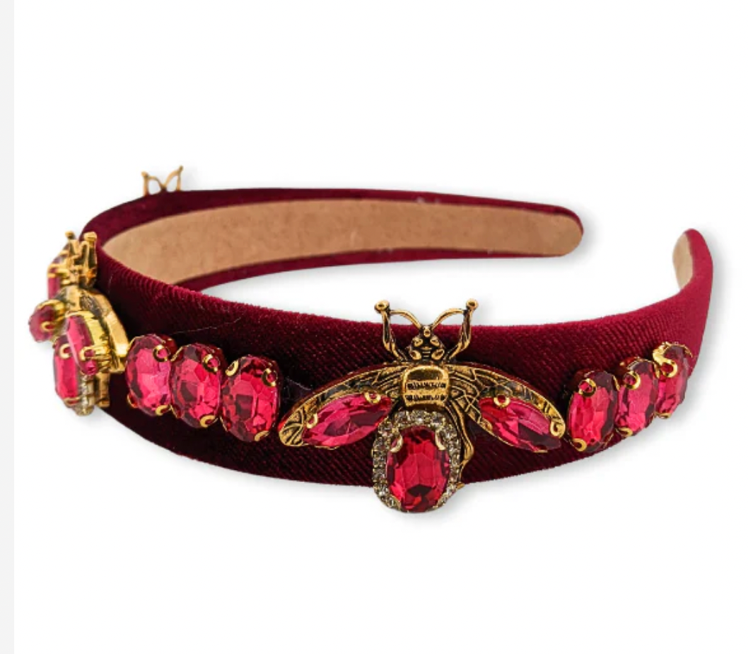 My Girl in LA Queen Bee Headband- Wine