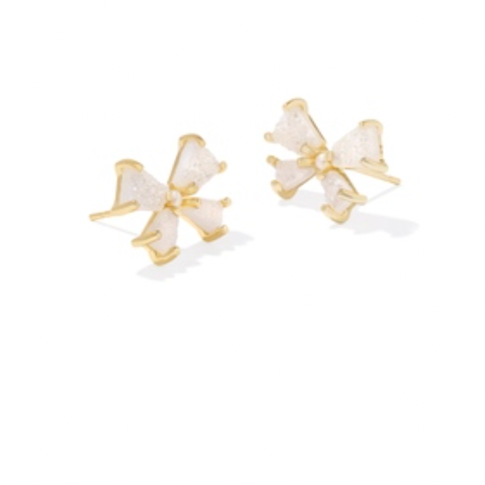 Kendra Scott Blair Bow Small Stud Earrings in Iridescent Drusy