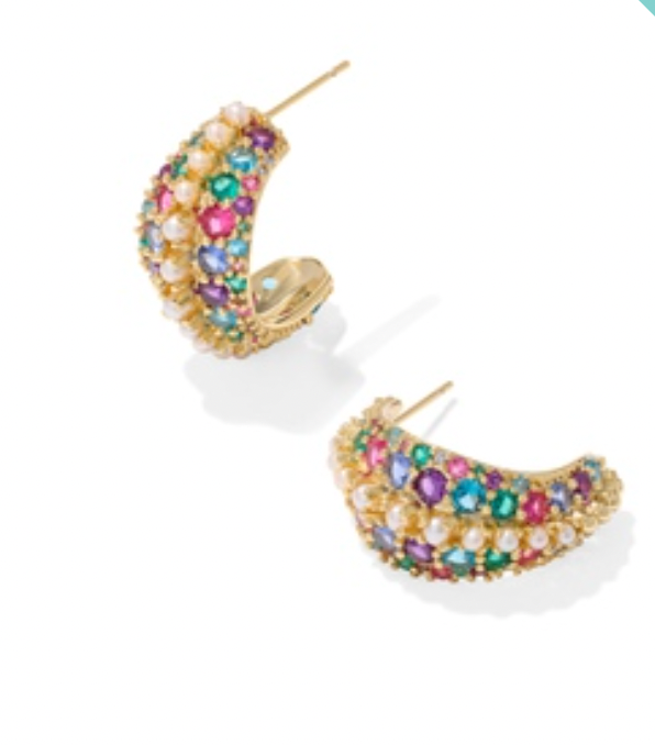 Kendra Scott Gold Krista Hoop Earrings in Multi Mix