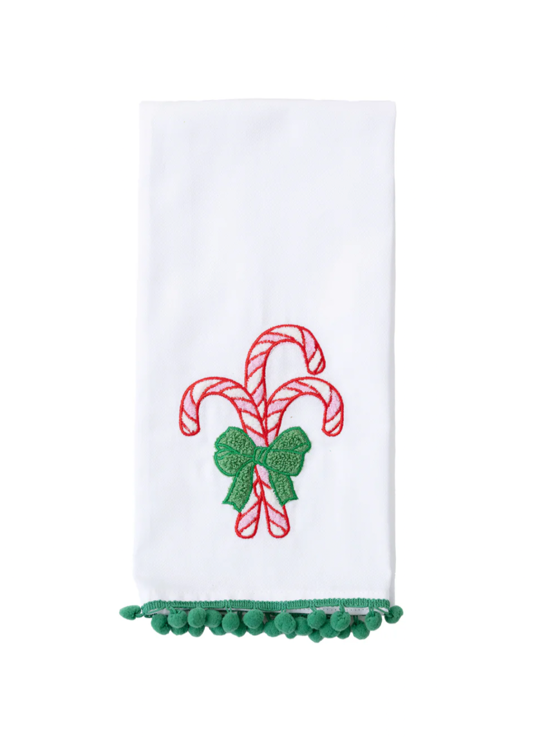 Mary Square Embroidered Candy Cane Tea Towel