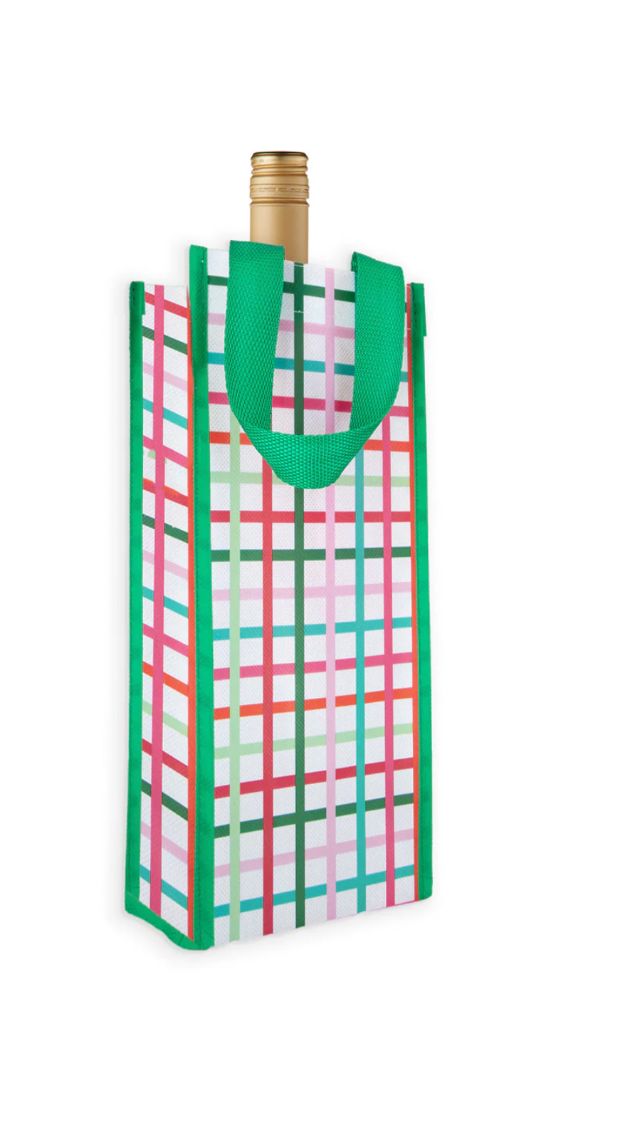 Mary Square Festive Plaid Wine Bag