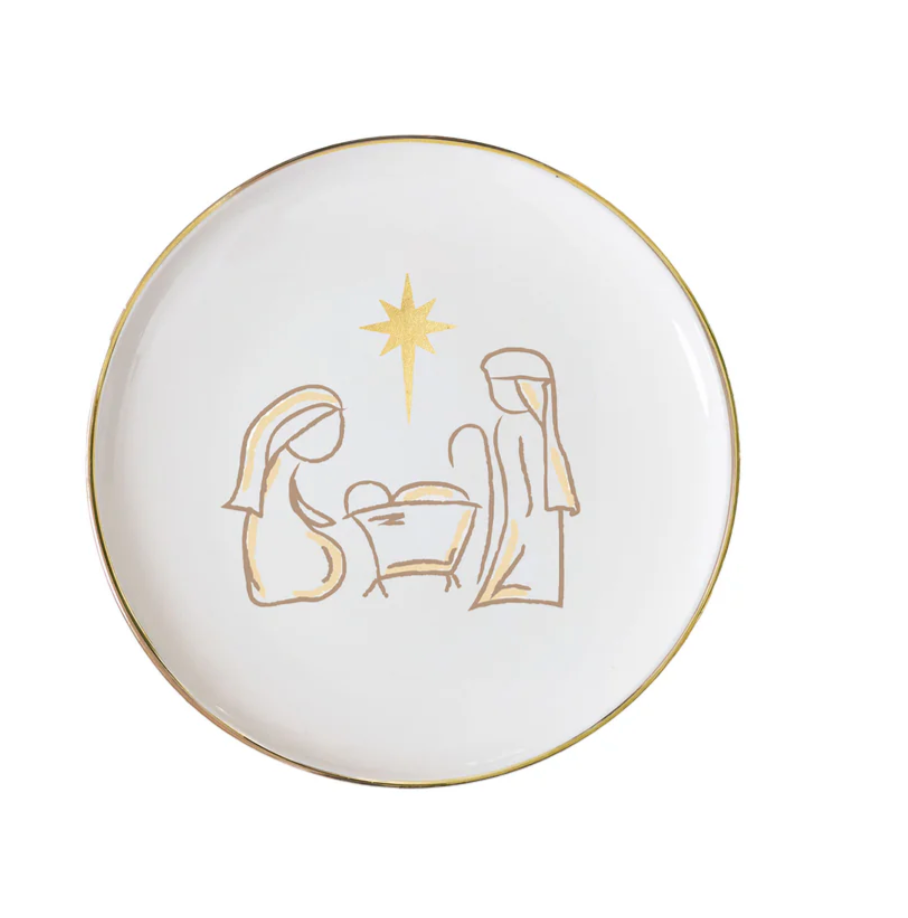 Mary Square Nativity Scene Appetizer Plate