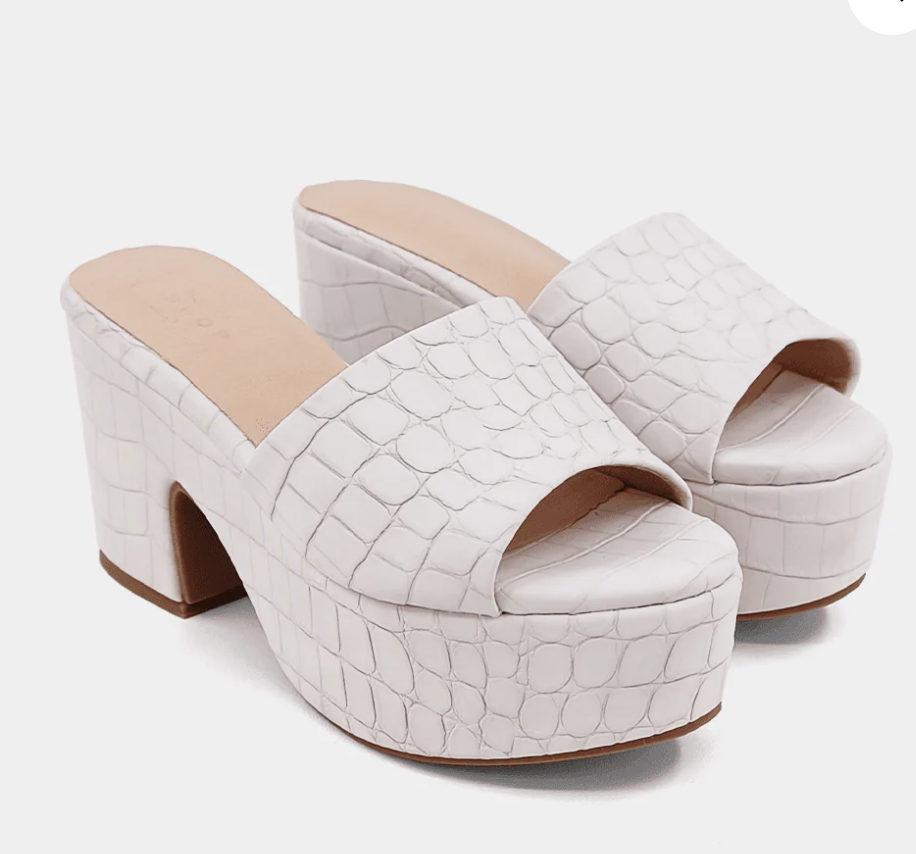 ShuShop Giza Wedge in Taupe Croco