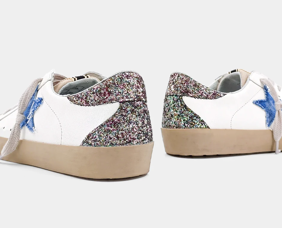 ShuShop Paula Sneaker in Glitter Tie Dye Denim