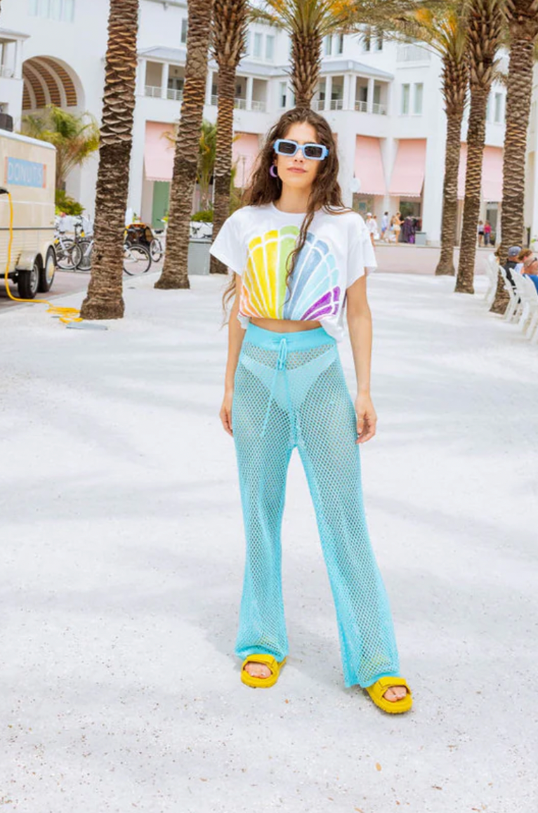 Queen Of Sparkles White Oversized Rainbow Shell Tee