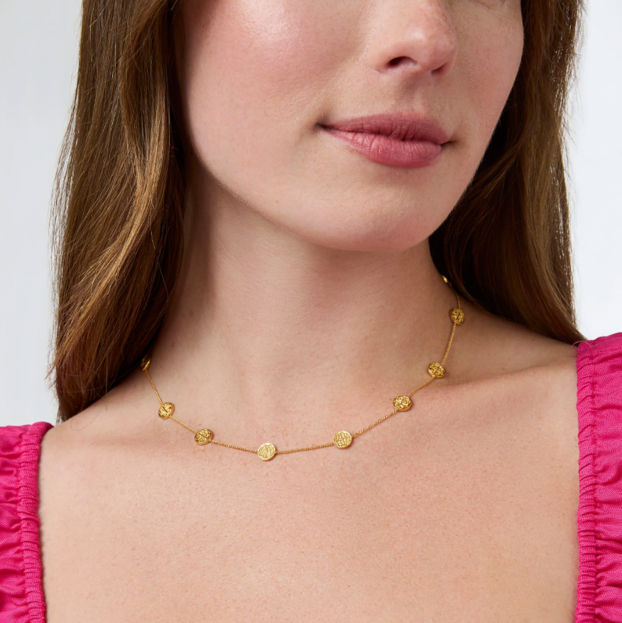 Julie Vos Gold Valencia Delicate Station Necklace