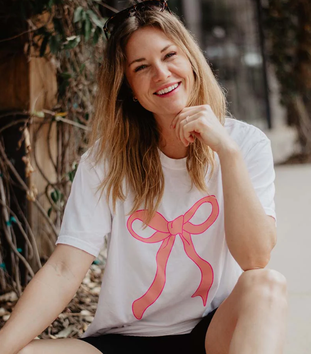 Pink Coquette Bow Graphic Tee