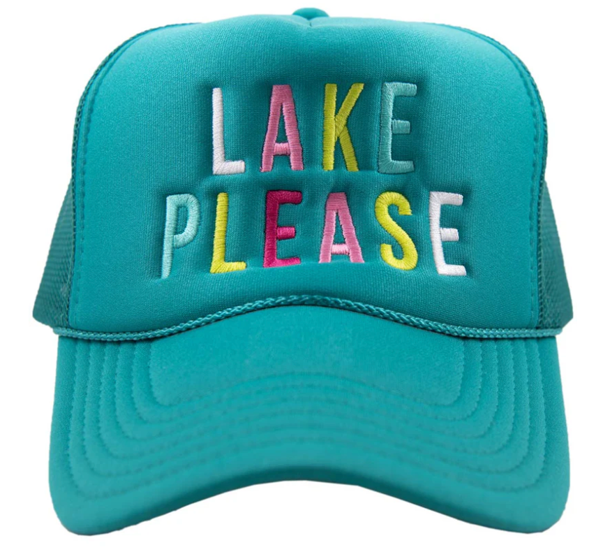 Multi Lake Please Trucker Hat Teal