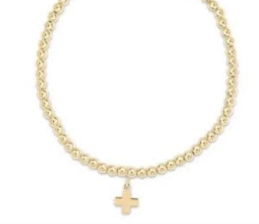 Lauren Kenzie Gold Beaded Cross Bracelet