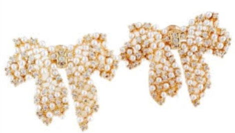 Lauren Kenzie Classic Pearl Bow Studs