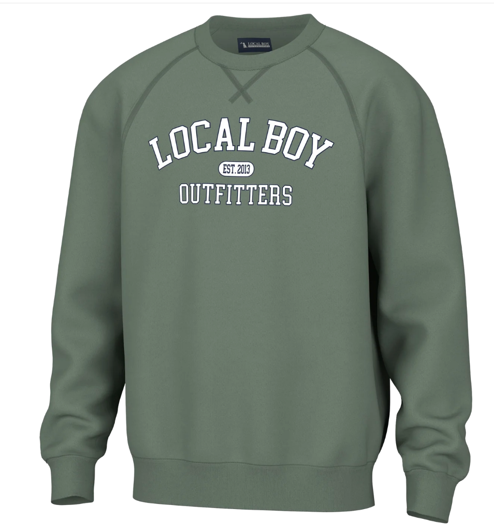 Local Boy Cotton Crewneck in Dusty Green