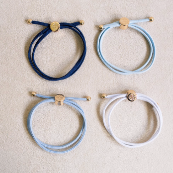 Smith & Co Skinny Hair Tie Set - Gameday Blue