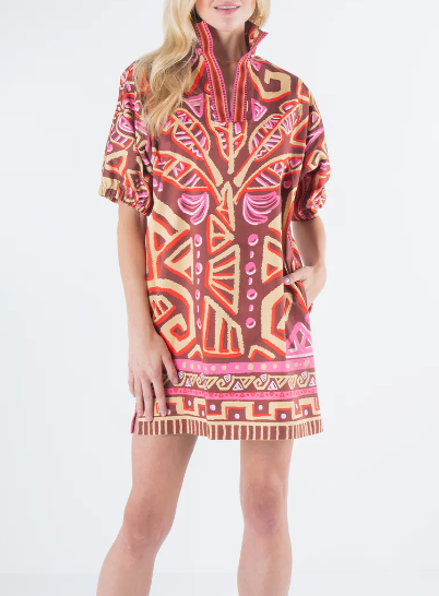 Emily McCarthy Poppy Dress in Tribal Palm