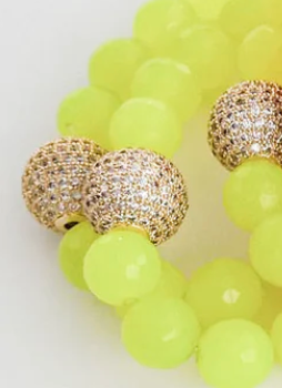 Virtue Jewelry Lime Gemstone Pave Ball Bracelet