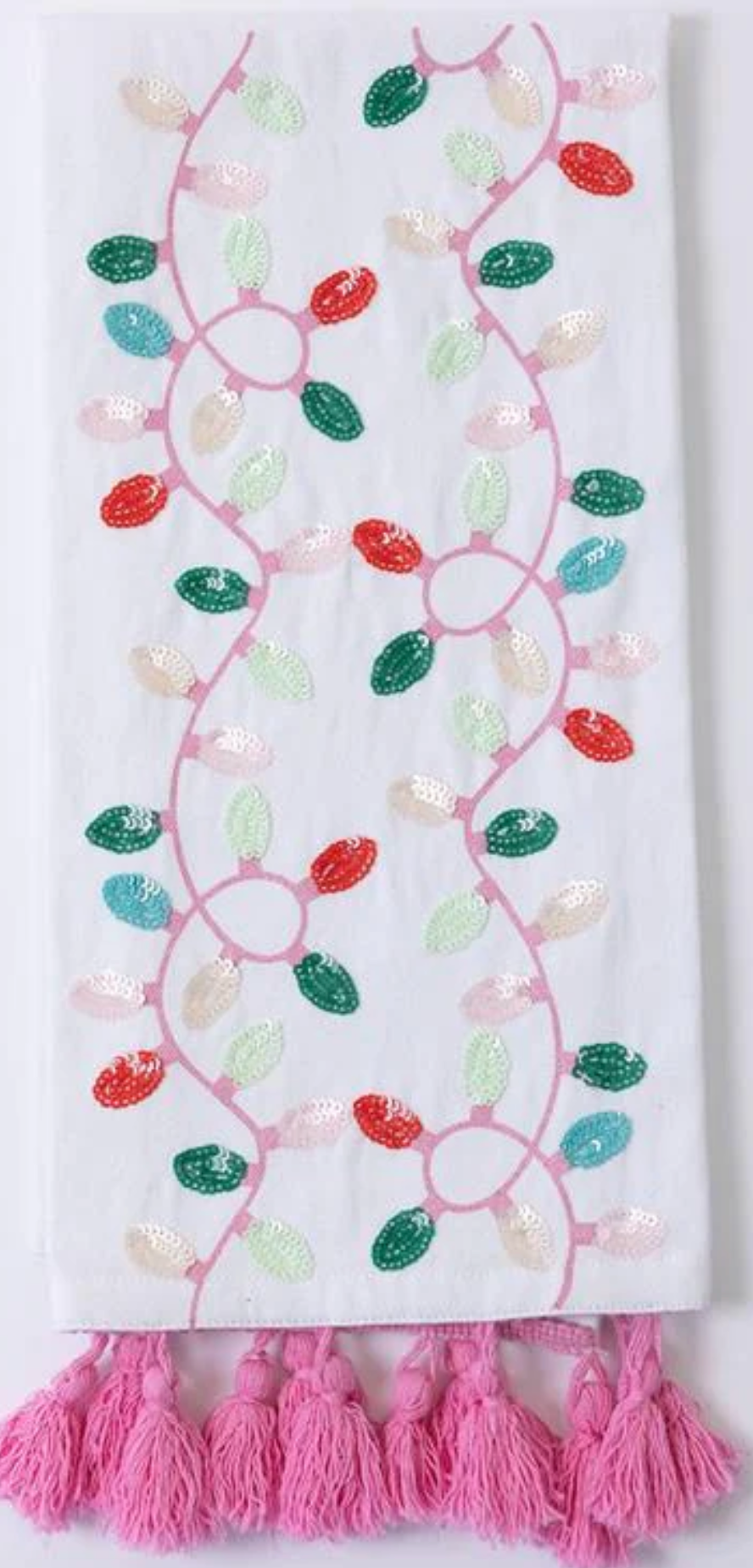 Mary Square Embellished Lights Tea Towel