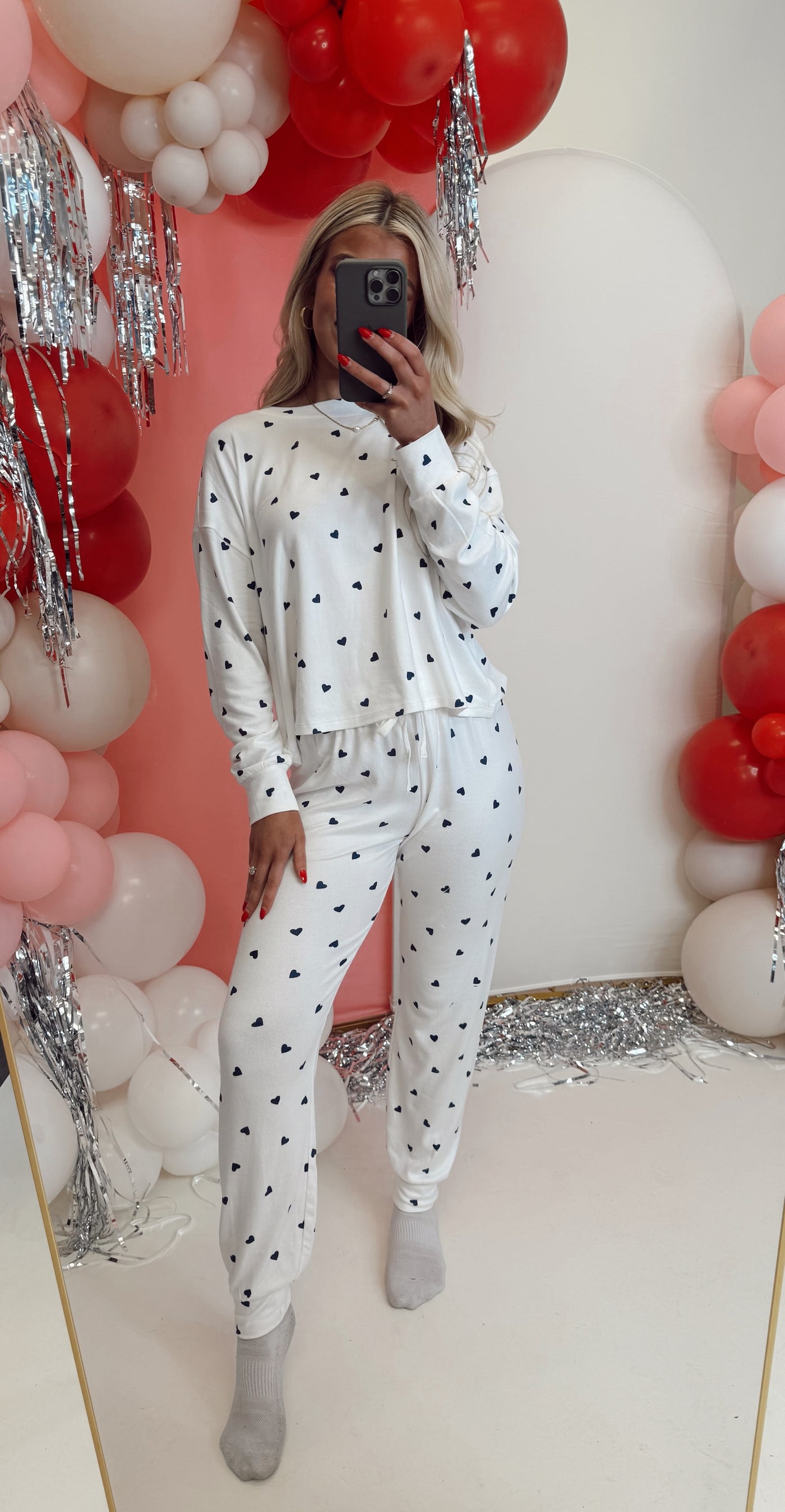 Z Supply Baby Love Long Sleeve Top and Jogger Set- Sea Salt