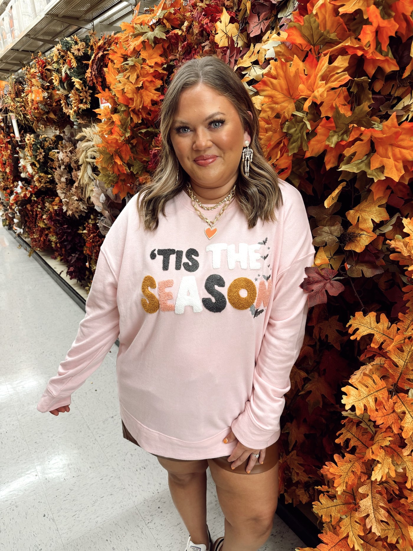 Jane Marie Bashful Pink Tis The Season Halloween Sweater