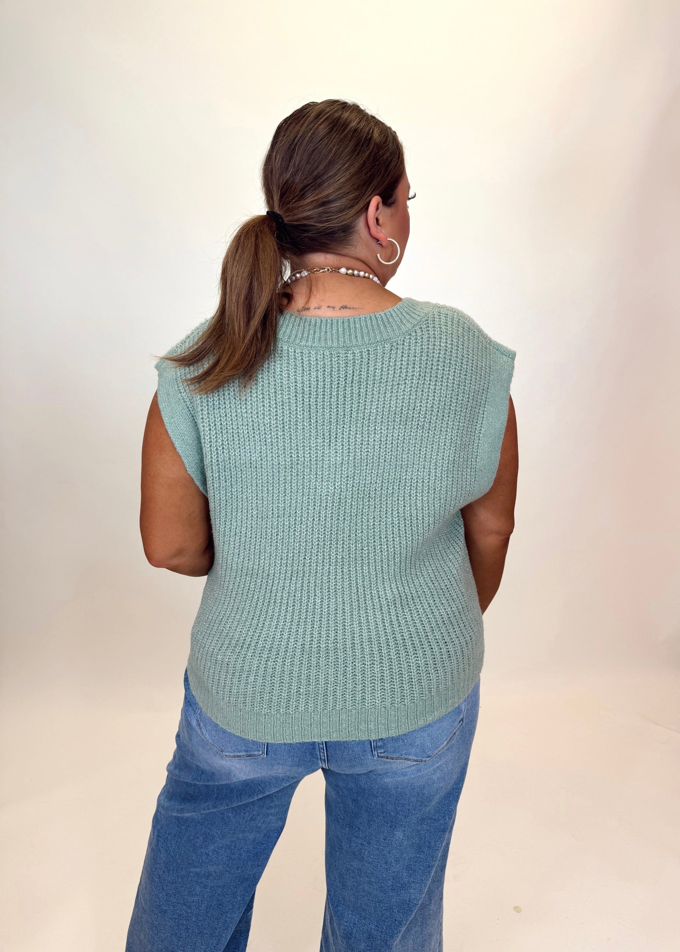 Lightweight Knit V-Neck Sweater Tank